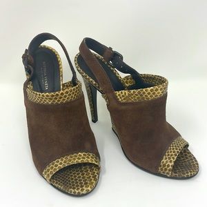 Bottega Veneta Snakeskin Suede Slingback 38.5. Retail ~$995